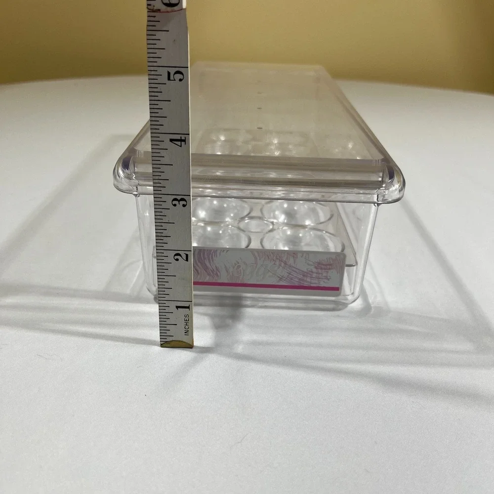 Vintage Refrigerator Egg Storage Holder Container Tray Clear Plastic